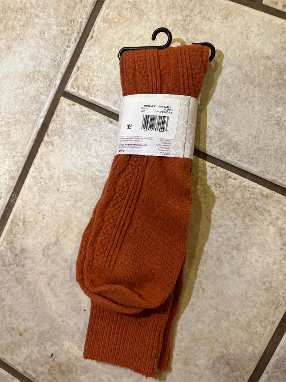 Muk Luks Women's Knee High Socks in Rust Orange